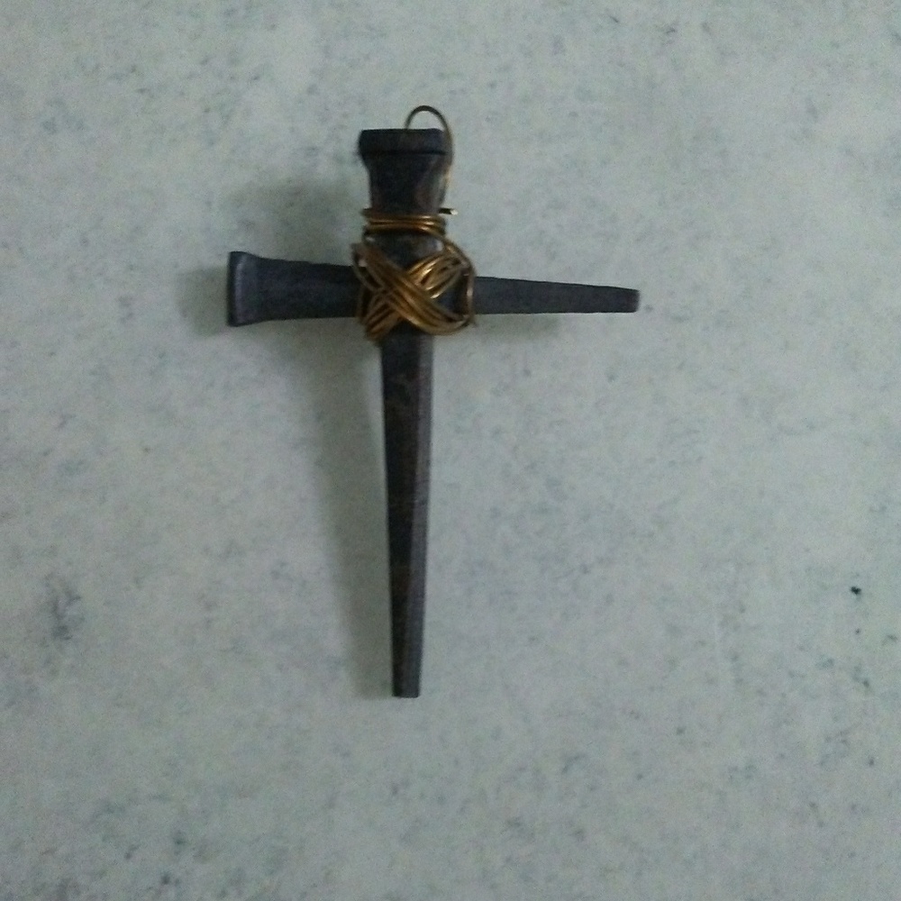 Artisan "Nails" Cross Pendant